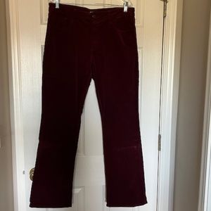 Women's Prosperity Maroon Color Corduroy Pants Size 32.  Excellent Condition